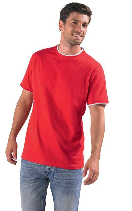 Футболка мужская с контрастной отделкой Madison 170, красный/белый арт.1834.50
