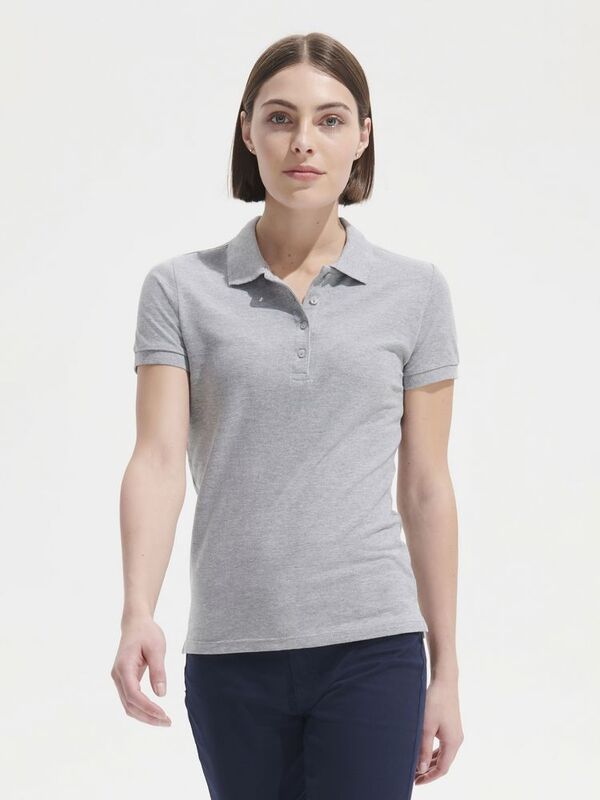 Рубашка поло женская People 210, серый меланж арт.1895.11