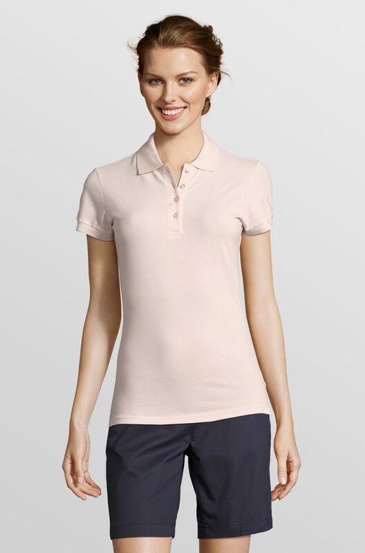 Рубашка поло женская People 210, нежно-розовая арт.1895.15