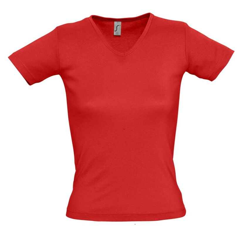 Футболка женская Lady 220 с V-образным вырезом, красная арт.1874.50