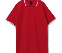 Рубашка поло мужская с контрастной отделкой Practice 270, красный/белый арт.2502.50