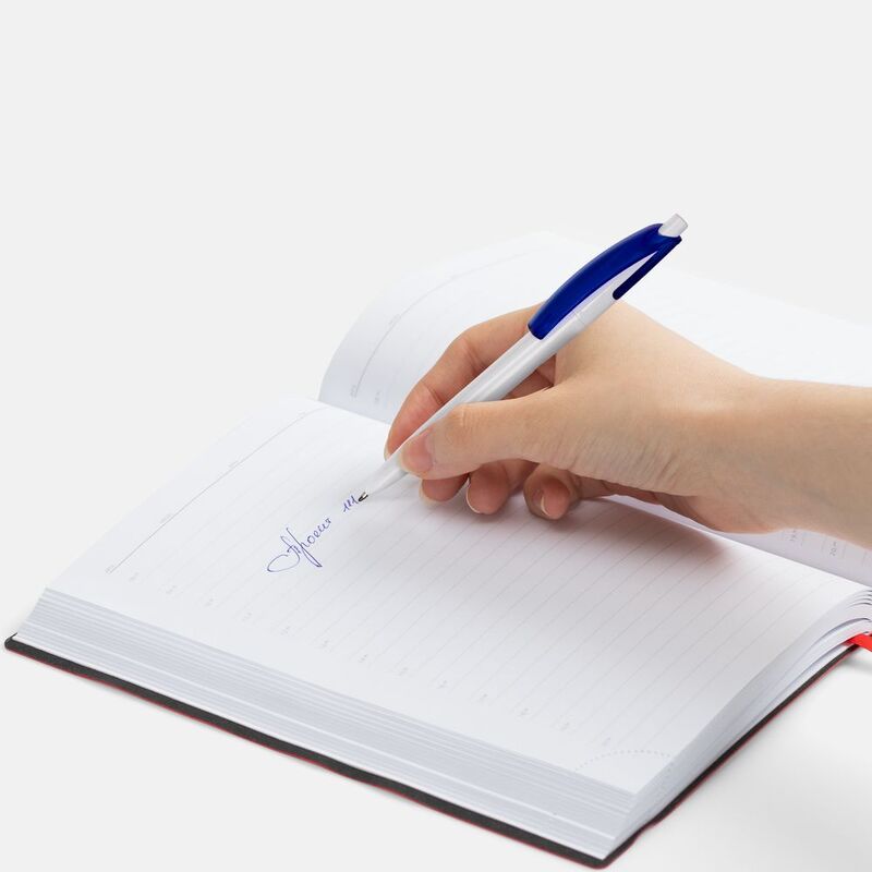 Ручка шариковая Bento, белая с синим арт.4708.64