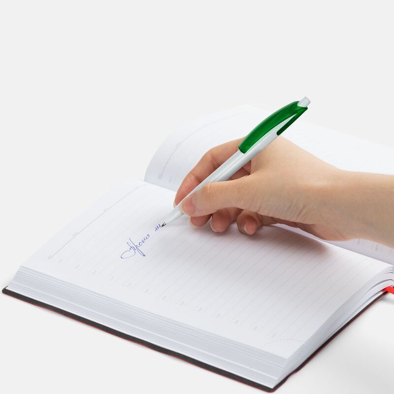 Ручка шариковая Bento, белая с зеленым арт.4708.69