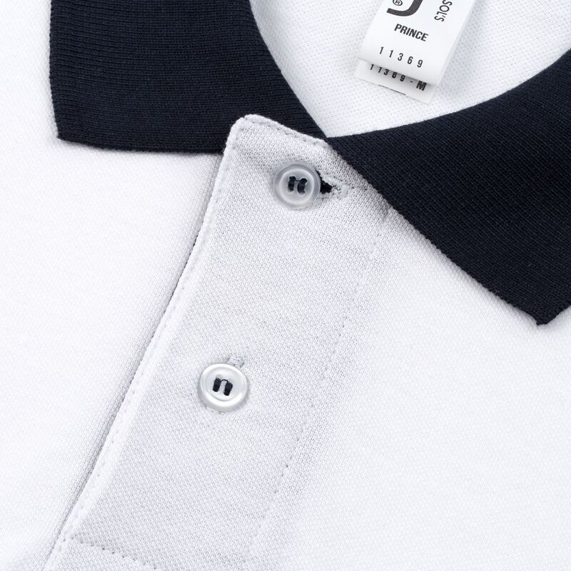 Рубашка поло Prince 190, белая с темно-синим арт.6085.60