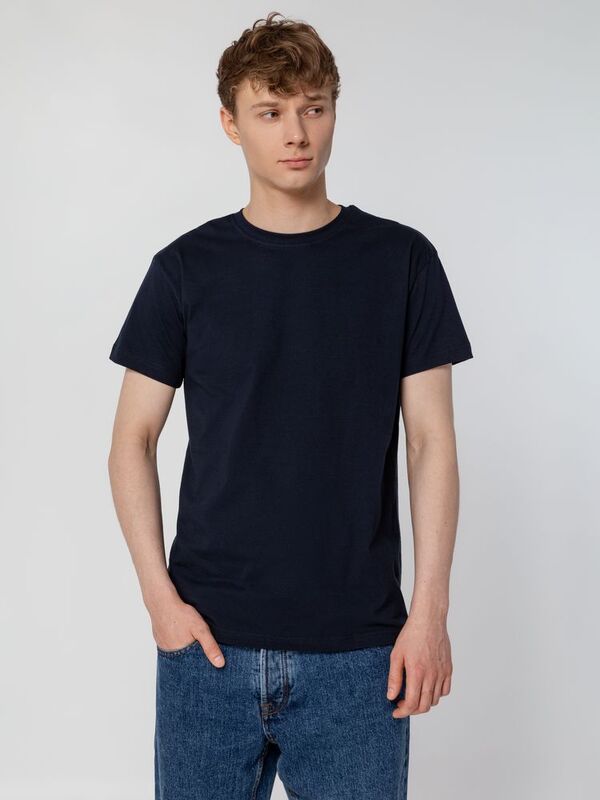 Футболка унисекс T-Bolka 160, темно-синяя арт.6140.40