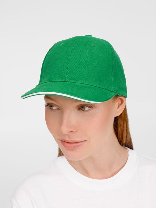 Бейсболка Buffalo, ярко-зеленая с белым арт.6404.96