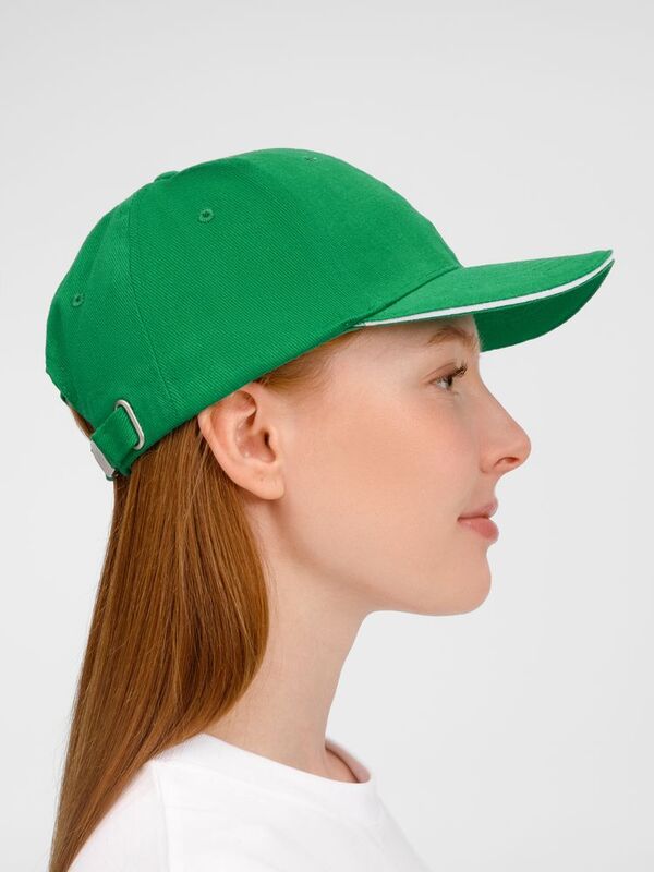 Бейсболка Buffalo, ярко-зеленая с белым арт.6404.96