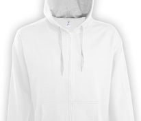 Толстовка мужская на молнии Soul Men 290 с контрастным капюшоном, белая арт.5234.60