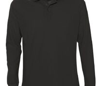 Рубашка поло мужская с длинным рукавом Star 170, черная арт.5420.30