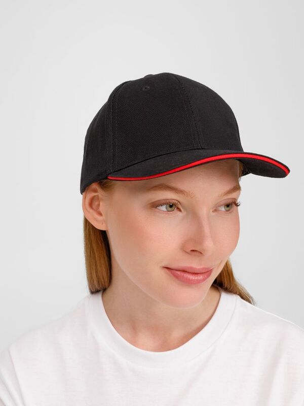 Бейсболка Buffalo, черная с красным арт.6404.35