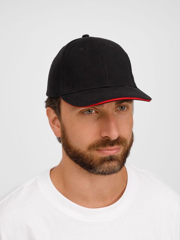 Бейсболка Buffalo, черная с красным арт.6404.35