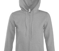 Толстовка женская на молнии с капюшоном Seven Women, серый меланж арт.5574.10
