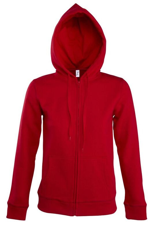 Толстовка женская на молнии с капюшоном Seven Women, красная арт.5574.50