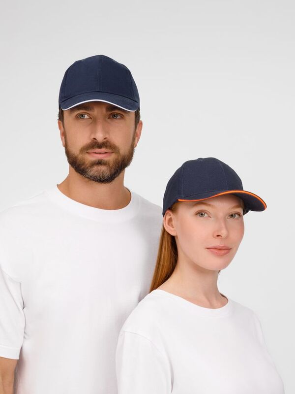 Бейсболка Buffalo, темно-синяя с белым арт.6404.76