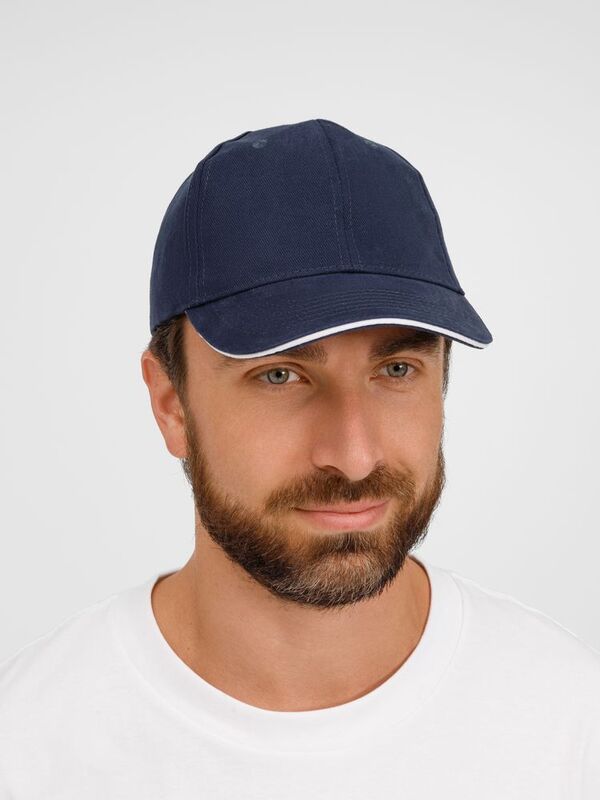 Бейсболка Buffalo, темно-синяя с белым арт.6404.76