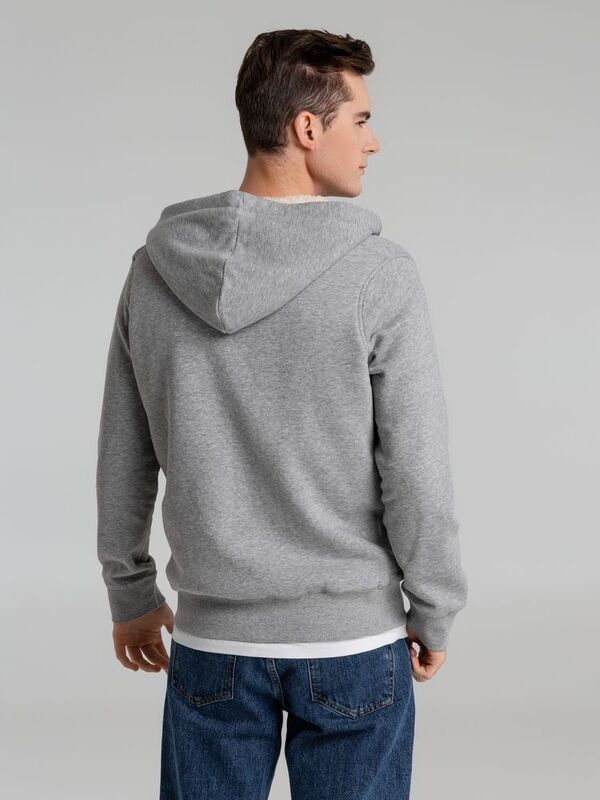 Толстовка унисекс на молнии Sherpa 280, серый меланж арт.5974.10