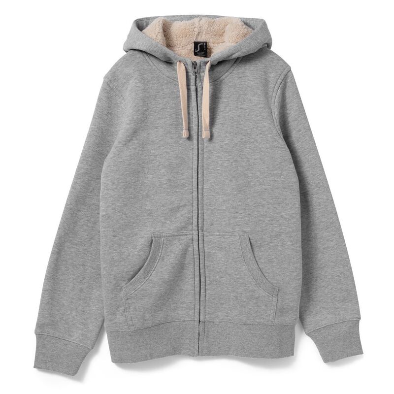 Толстовка унисекс на молнии Sherpa 280, серый меланж арт.5974.10