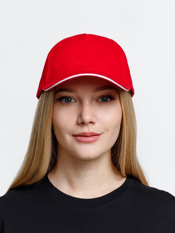 Бейсболка Long Beach, красная с белым арт.6538.56
