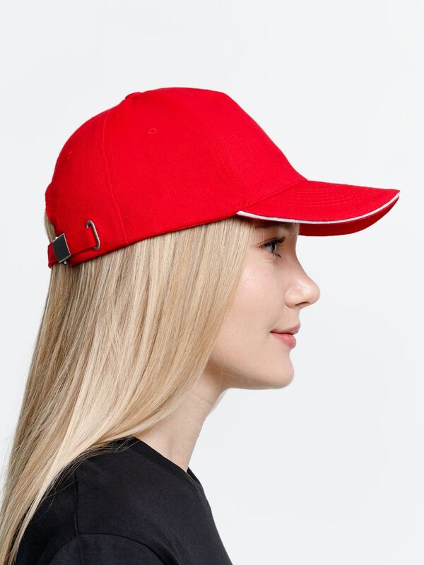 Бейсболка Long Beach, красная с белым арт.6538.56