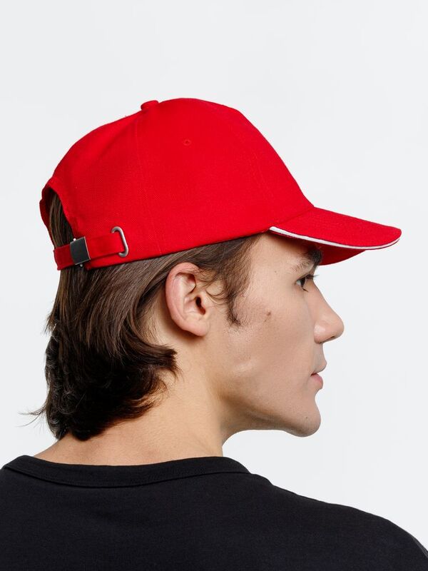 Бейсболка Long Beach, красная с белым арт.6538.56