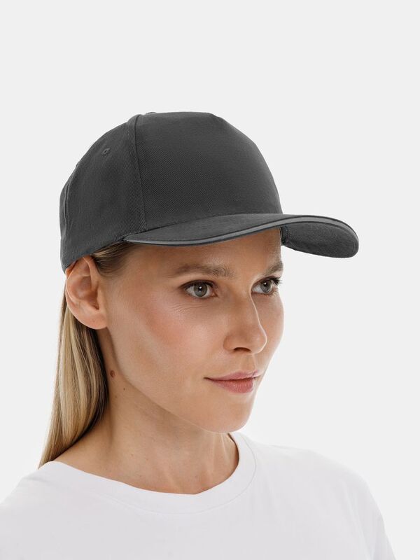 Бейсболка Long Beach, темно-серая со светло-серым арт.6538.11