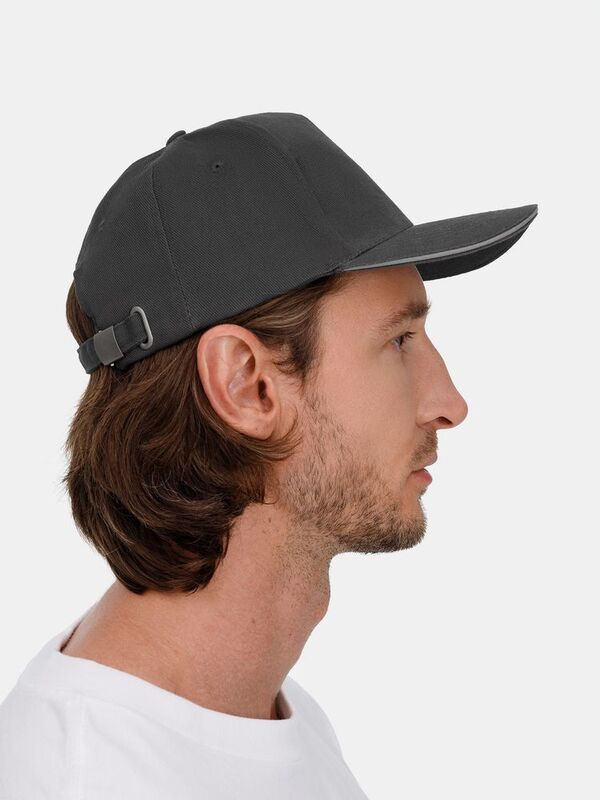 Бейсболка Long Beach, темно-серая со светло-серым арт.6538.11