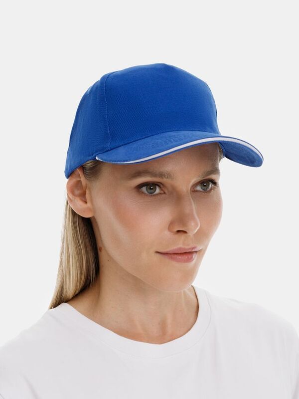 Бейсболка Long Beach, ярко-синяя с белым арт.6538.47