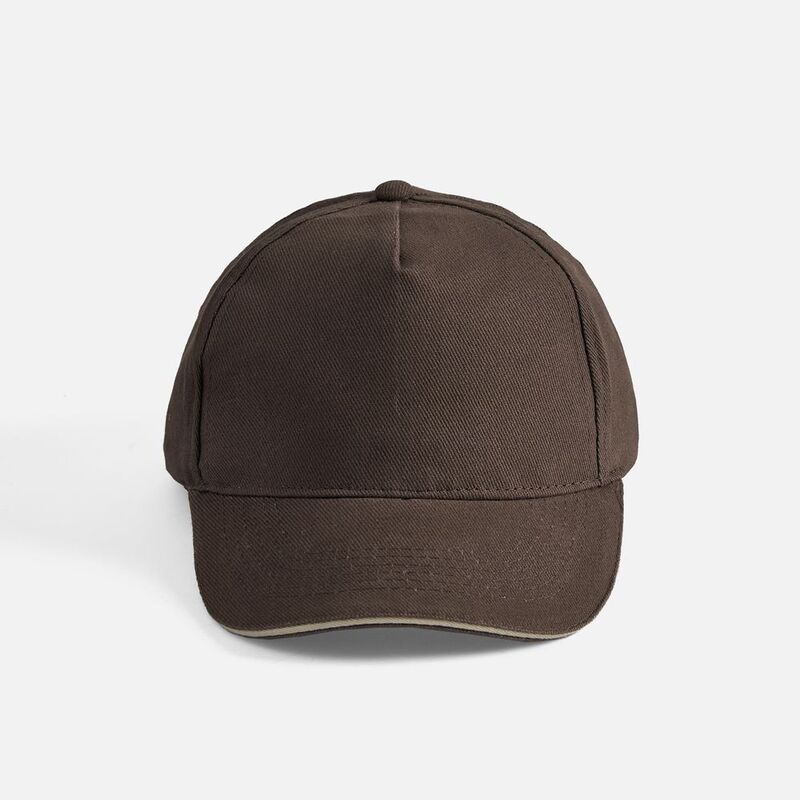 Бейсболка Long Beach, коричневая с бежевым арт.6538.51