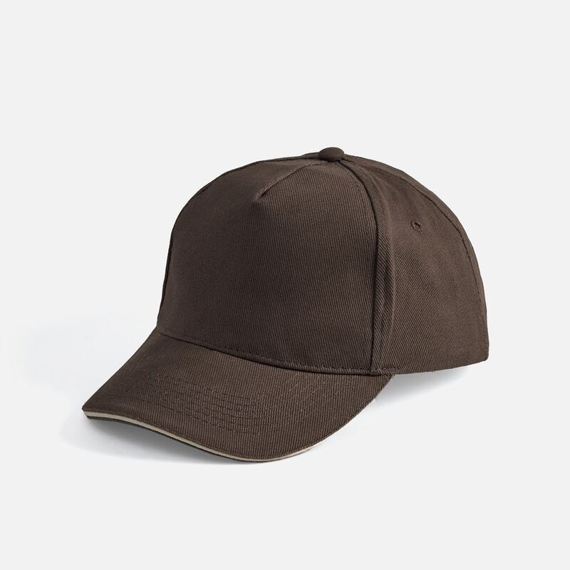 Бейсболка Long Beach, коричневая с бежевым арт.6538.51