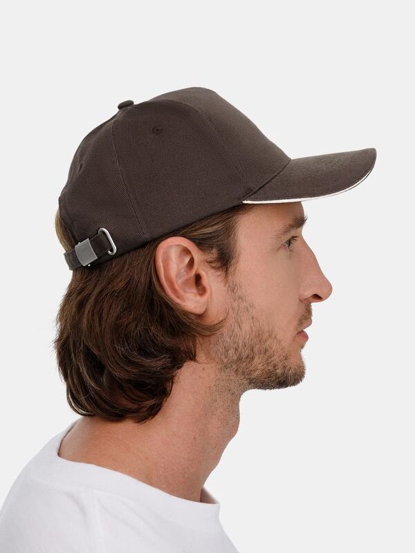 Бейсболка Long Beach, коричневая с бежевым арт.6538.51
