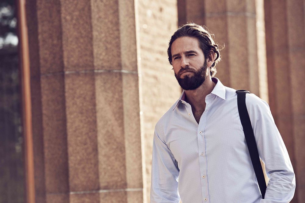 Рубашка мужская в клетку Tribeca, синяя арт.6563.44