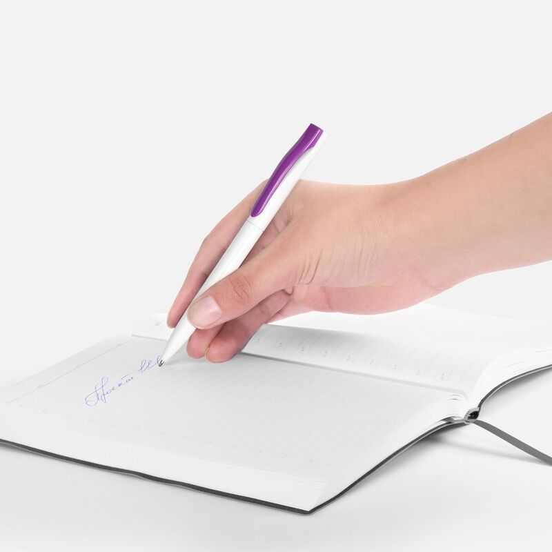 Ручка шариковая Pin, белая с фиолетовым арт.5522.67