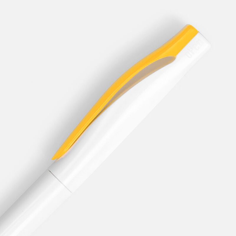 Ручка шариковая Pin, белая с желтым арт.5522.68