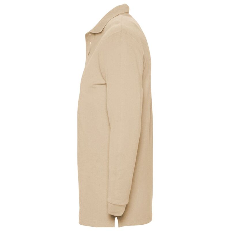 Рубашка поло мужская с длинным рукавом Winter II 210 бежевая арт.11353115