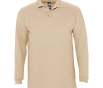 Рубашка поло мужская с длинным рукавом Winter II 210 бежевая арт.11353115