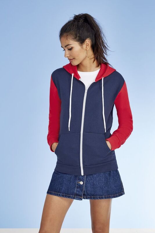 Толстовка на молнии Silver 280 темно-синяя с красным арт.47700953