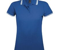 Рубашка поло женская Pasadena Women 200 с контрастной отделкой, ярко-синяя с белым арт.5852.46