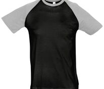 Футболка мужская двухцветная Funky 150, черная с серым меланжем арт.11190970
