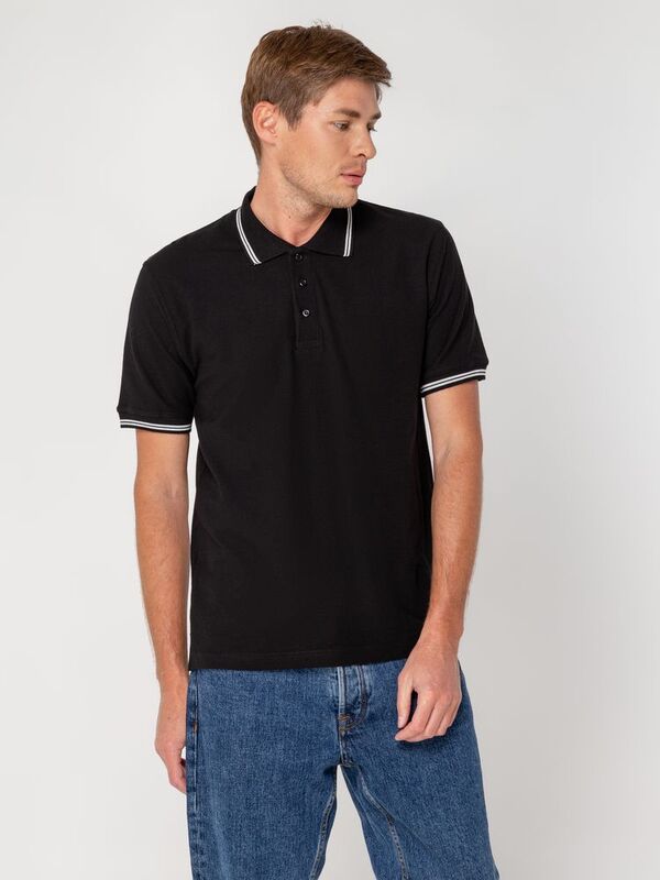 Рубашка поло Virma Stripes, черная арт.1253.30