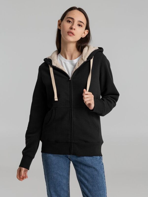 Толстовка унисекс на молнии Sherpa 280, черная арт.00584312