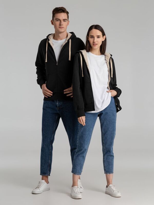 Толстовка унисекс на молнии Sherpa 280, черная арт.00584312