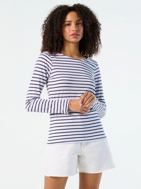 Футболка женская Marine Women, белая с темно-синим арт.01403904