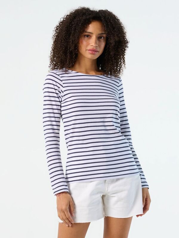 Футболка женская Marine Women, белая с темно-синим арт.01403904