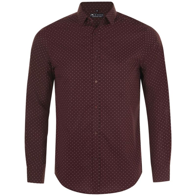 Рубашка мужская Becker Men, бордовая с белым арт.01648502