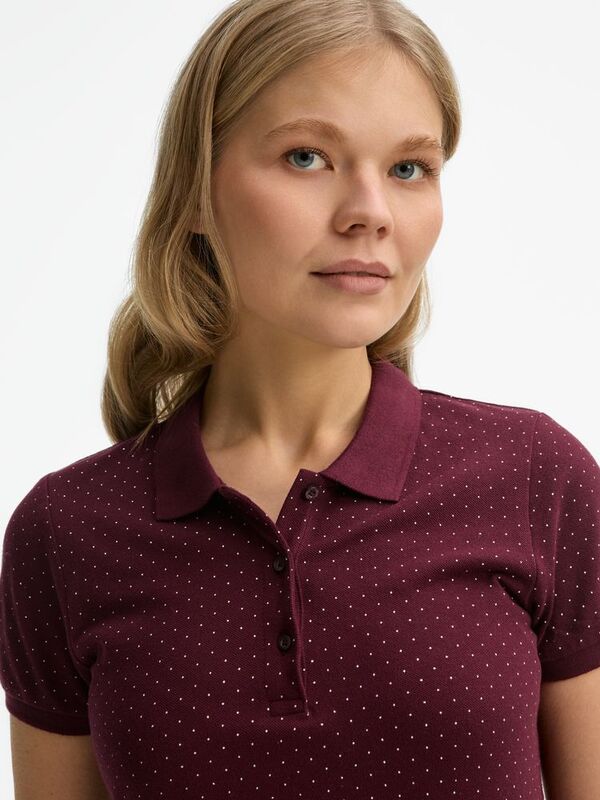 Рубашка поло женская Brandy Women, бордовая с белым арт.01707502