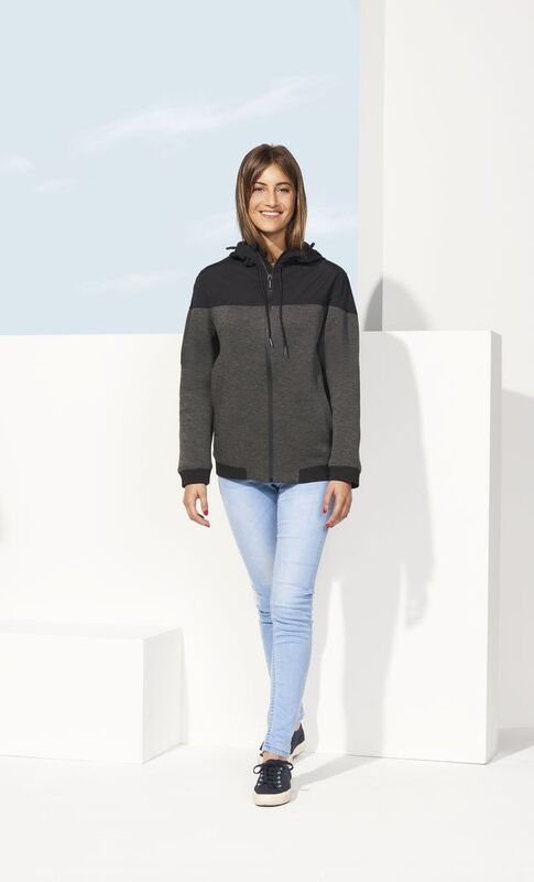 Куртка унисекс Voltage, серый меланж с темно-синим арт.01645508