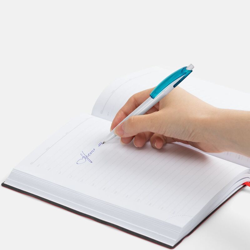 Ручка шариковая Bento, белая с голубым арт.4708.44