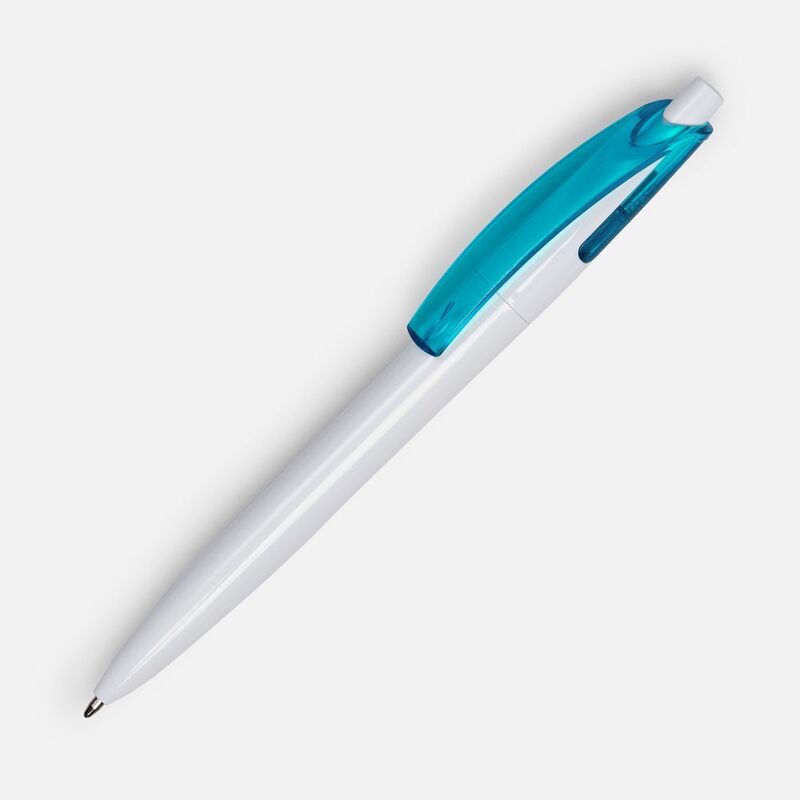 Ручка шариковая Bento, белая с голубым арт.4708.44
