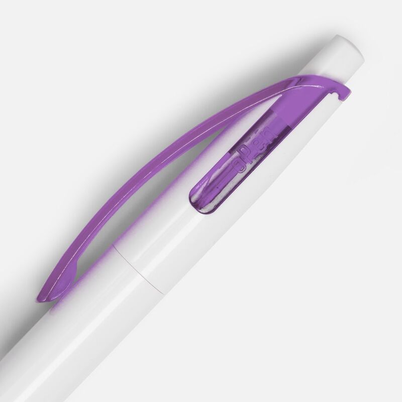 Ручка шариковая Bento, белая с фиолетовым арт.4708.67