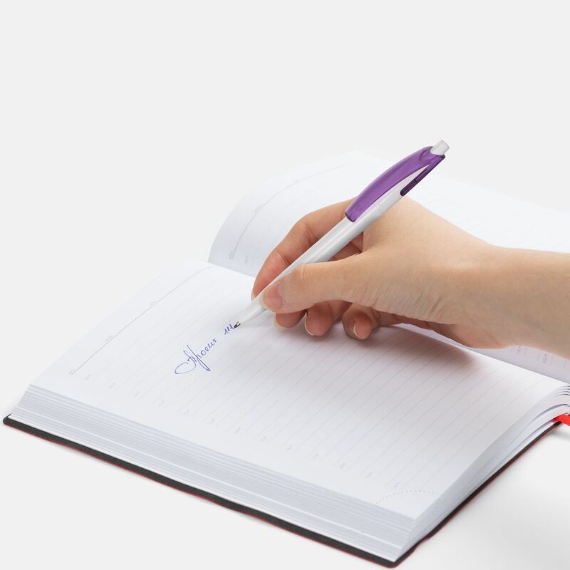 Ручка шариковая Bento, белая с фиолетовым арт.4708.67